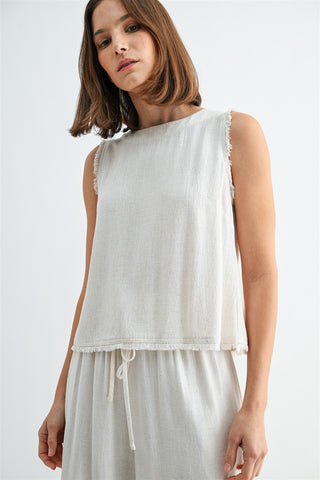Linen Blend Sleeveless Top