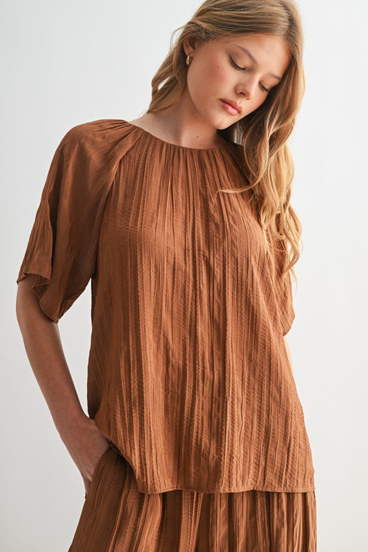 Crinkle Blouse in Copper