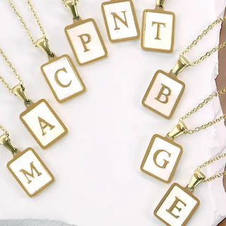 Mother of Pearl Letter Necklace