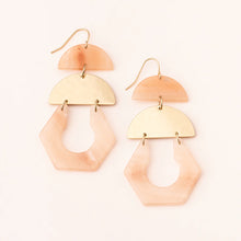 Stone Cutout Earrings in Aqua Sunstone/Gold