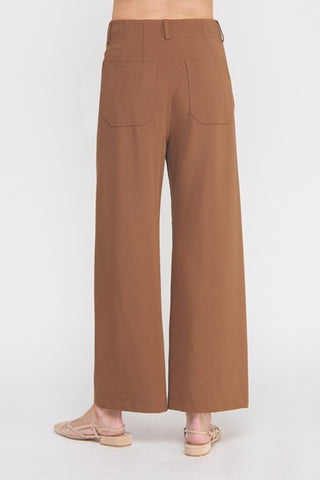 Wide Leg Dress Pants in Caramel