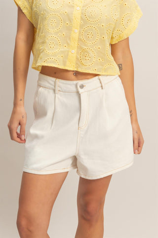 Enzyme Wash Denim Shorts