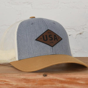 Patriot Leather Patch Snapback (Birch/Cream)