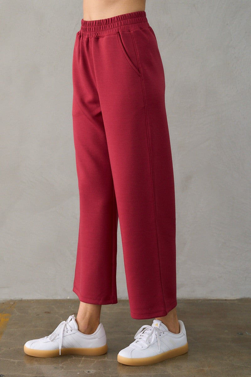 Soft Scuba Casual Pants in Dk. Rose