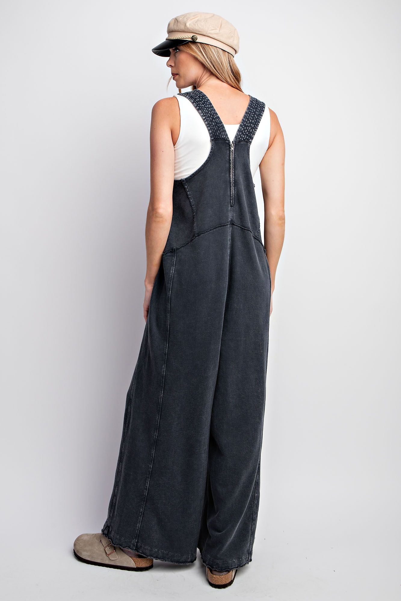 Washed Soft Terry Knit Jumpsuit