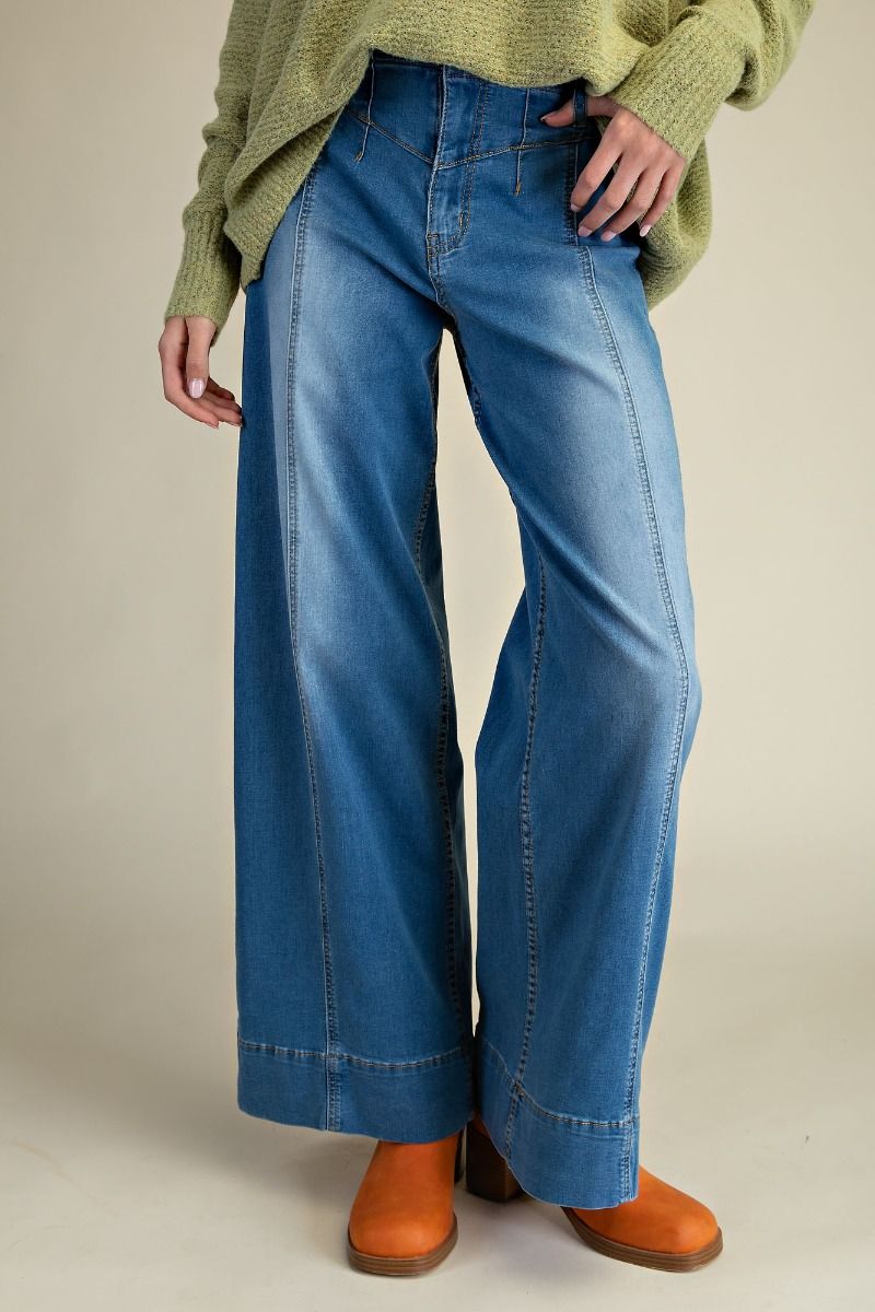 Washed Stretch Denim Jeans