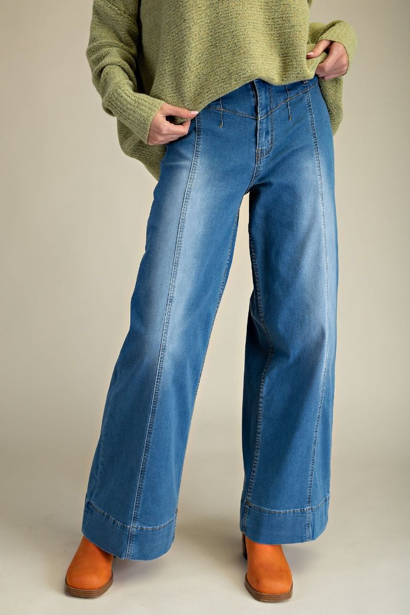 Washed Stretch Denim Jeans