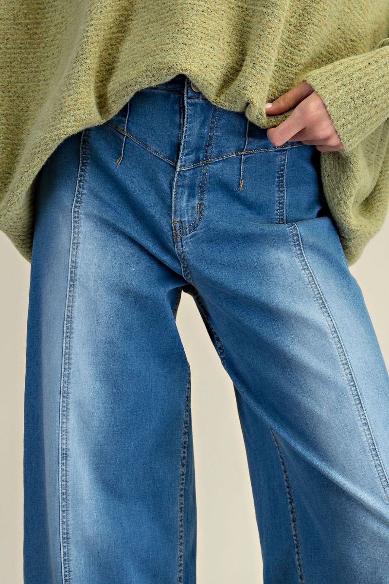 Washed Stretch Denim Jeans