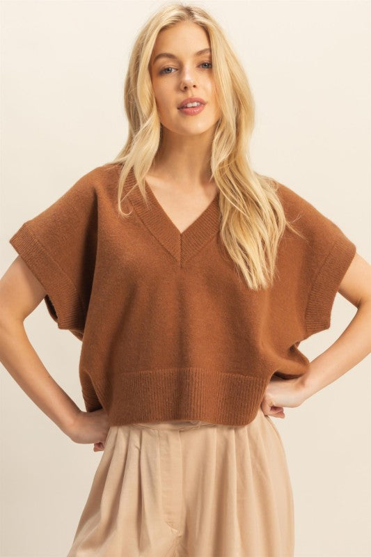 Oversized V-neck Sweater Vest