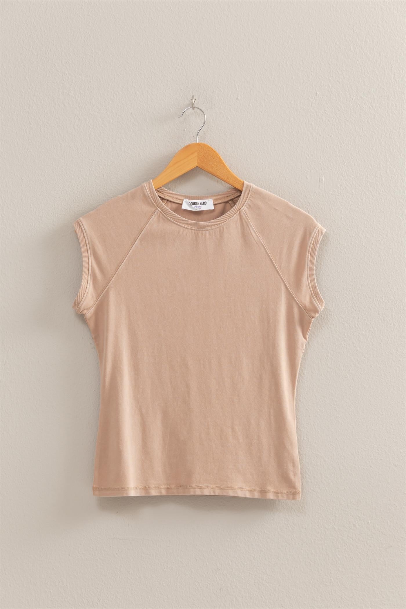 Basic Raglan Cap Sleeve Top