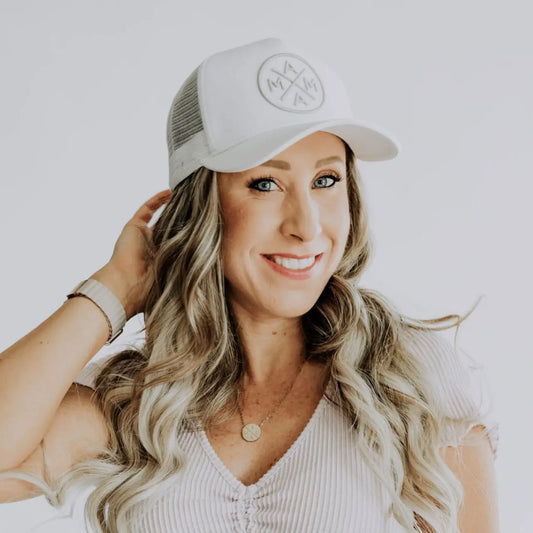 Mama X™ Premium Canvas Trucker Hat - White/Gray
