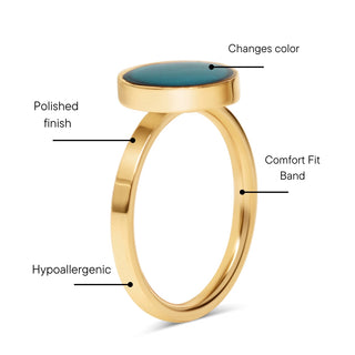 18K Gold Pvd Stainless Steel Mood Ring