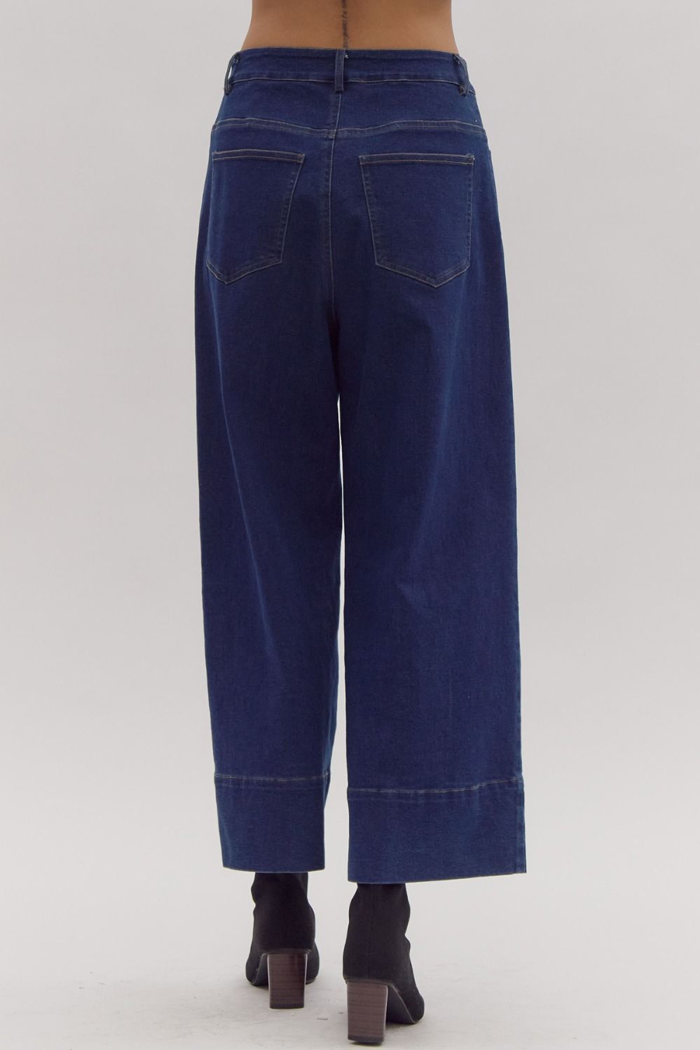 Wide Leg Cuff Jeans