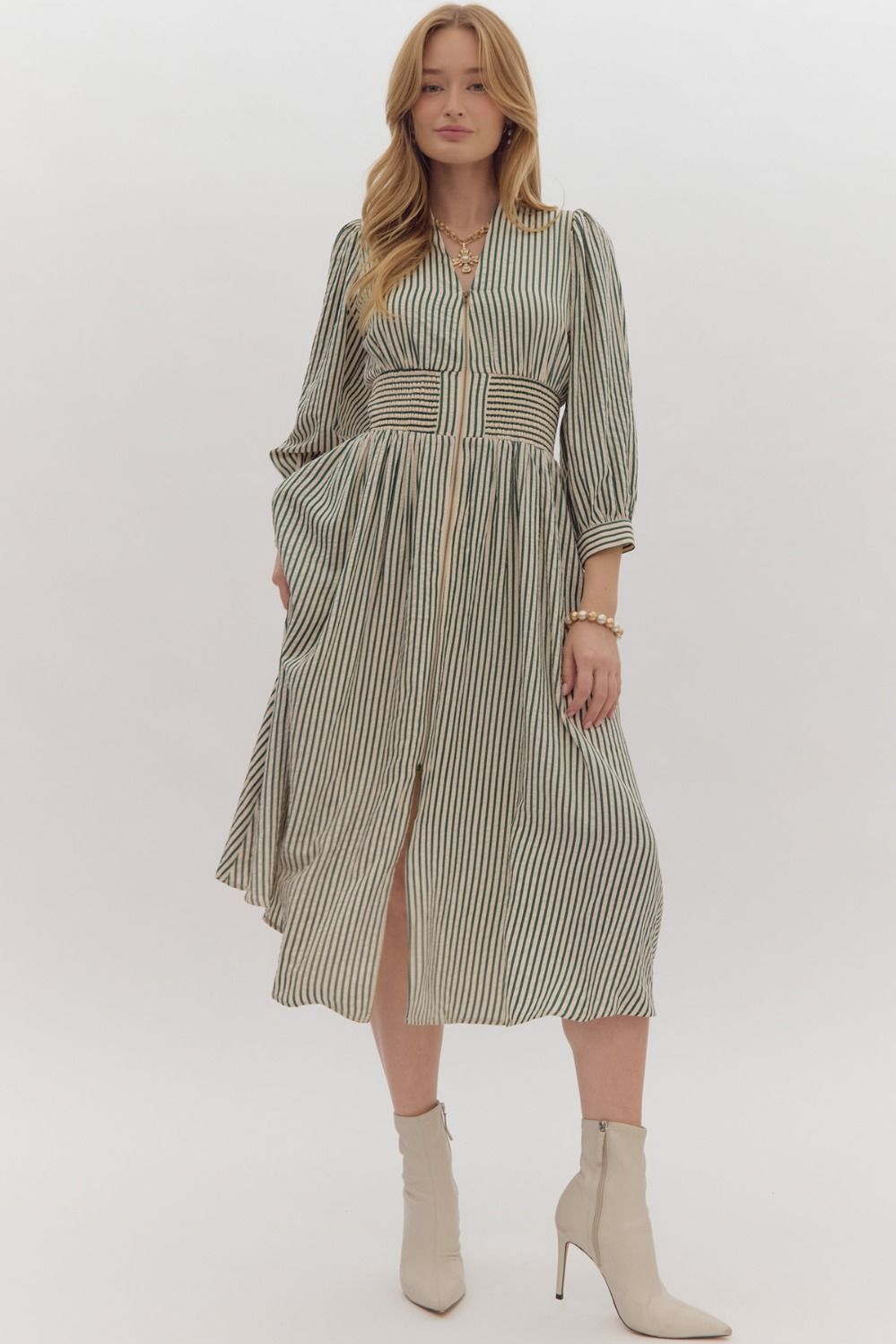 The Sherrie Dress in Hunter Green