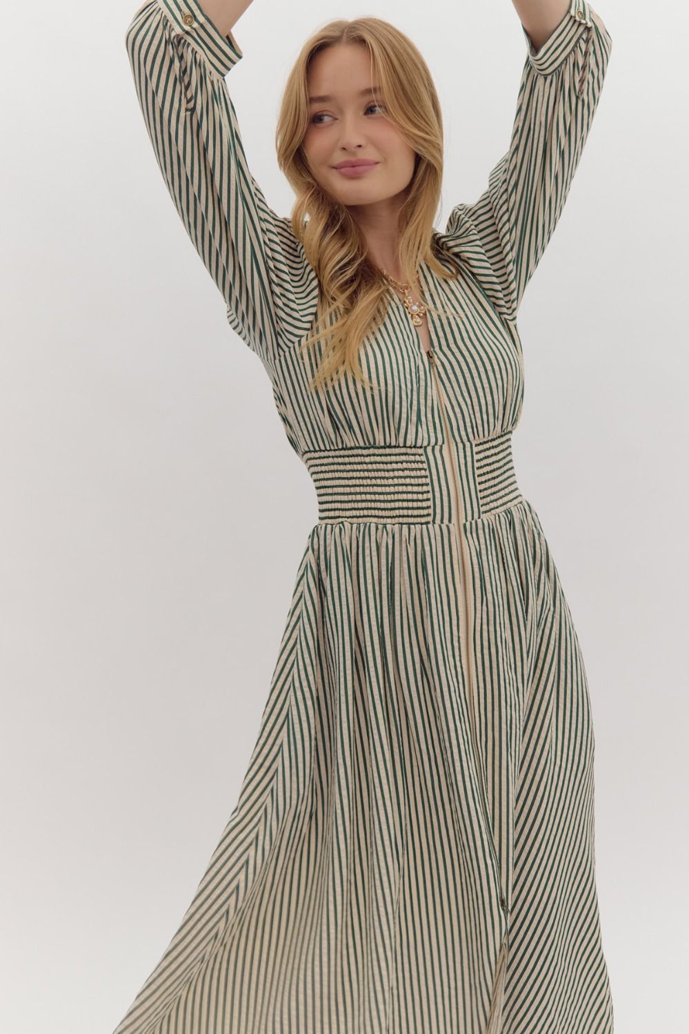 The Sherrie Dress in Hunter Green