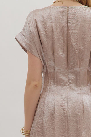 Sleek Midi Dress in Champagne