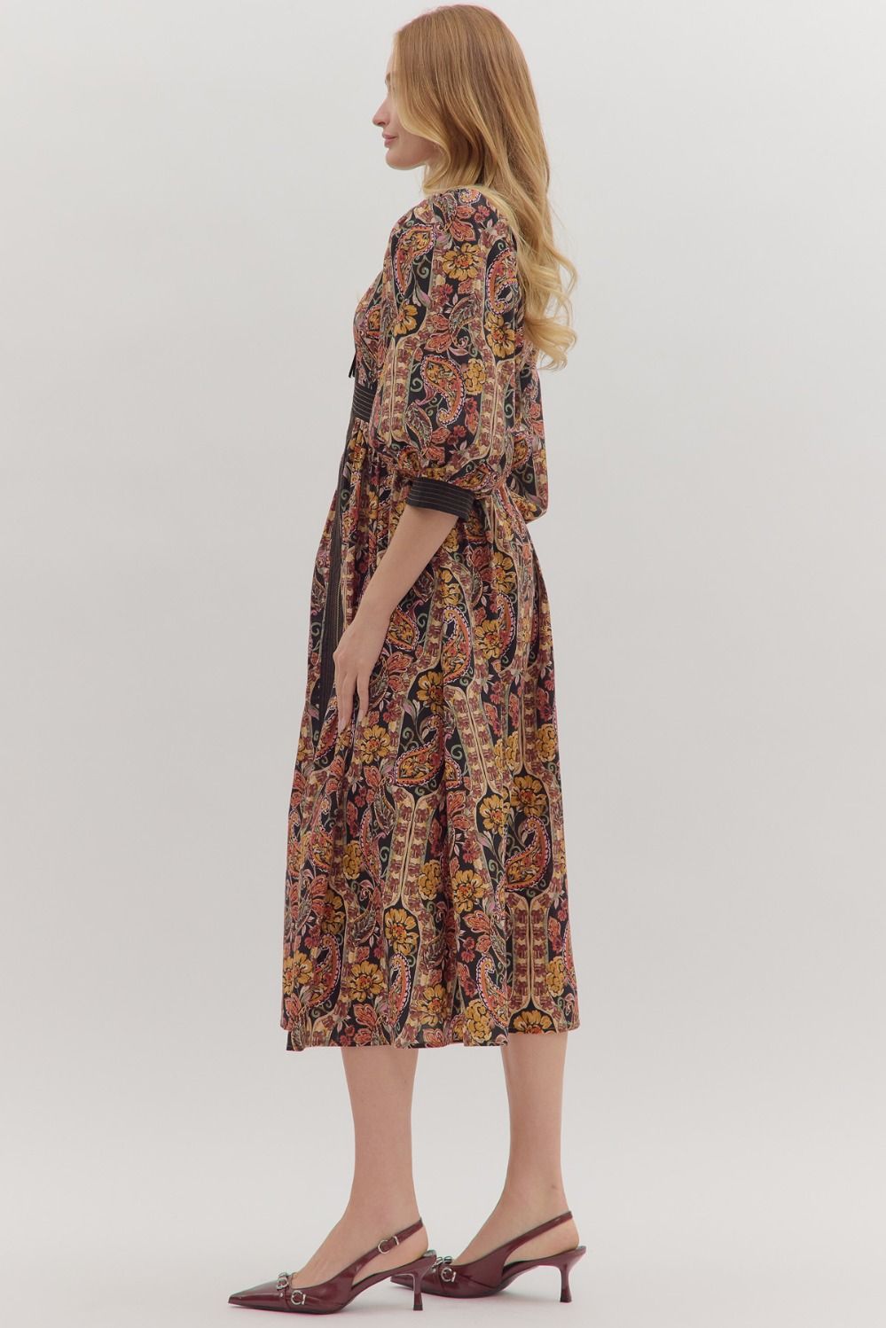 Paisley Print Midi Dress