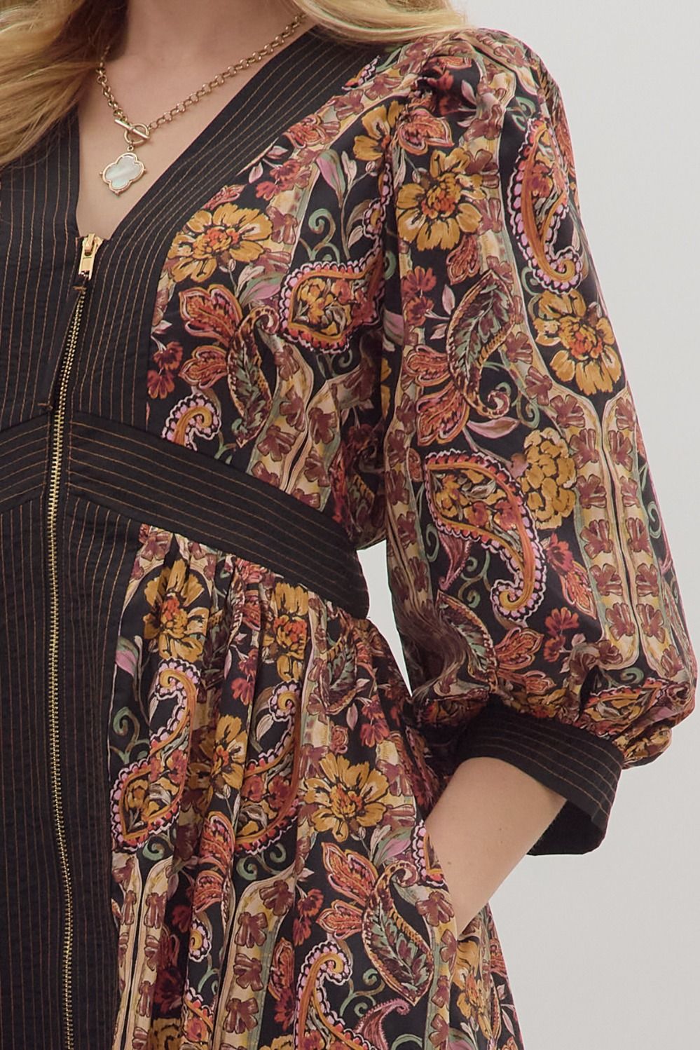 Paisley Print Midi Dress