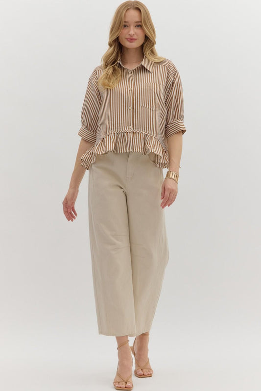 Stripe Ruffle Hem Top