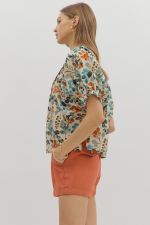 Botanical Print Dolman Sleeve Top