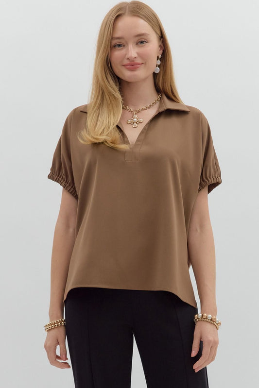 Split Collar Top