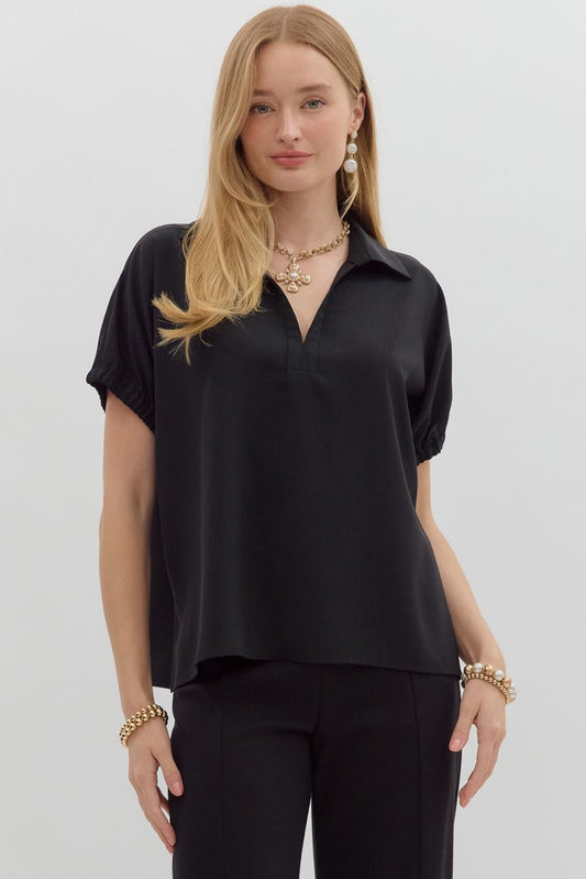 Split Collar Top