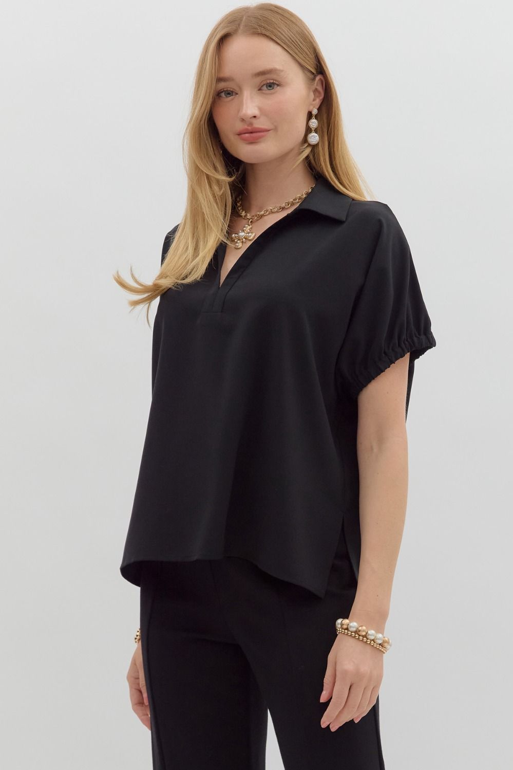 Split Collar Top