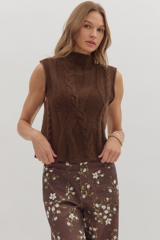 Sleeveless Mock Neck Top