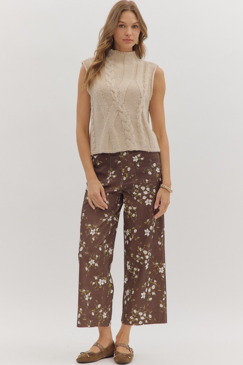 Sleeveless Mock Neck Sweater Top