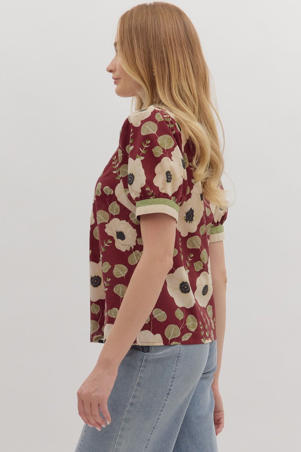 Floral Contrast Top