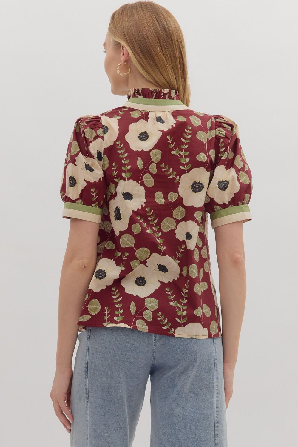 Floral Contrast Top