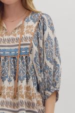 Self-Tie Detail 3/4 Sleeve Top