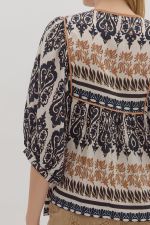 Self-Tie Detail 3/4 Sleeve Top