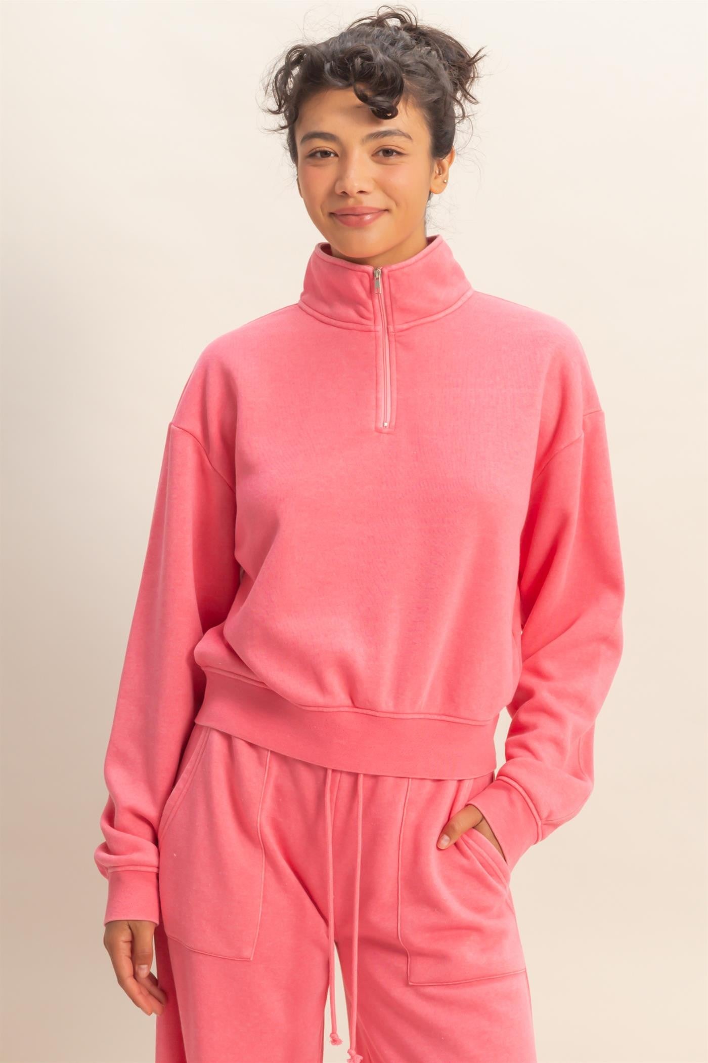 Half-zip Burnout French Terry Pullover
