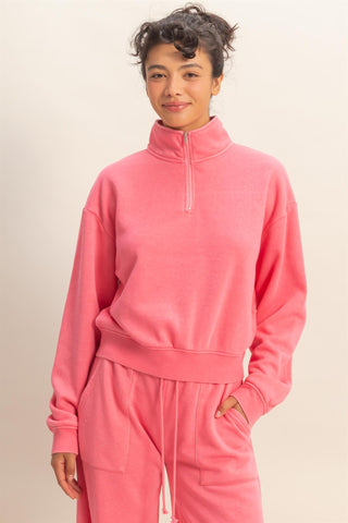 Half-zip Burnout French Terry Pullover