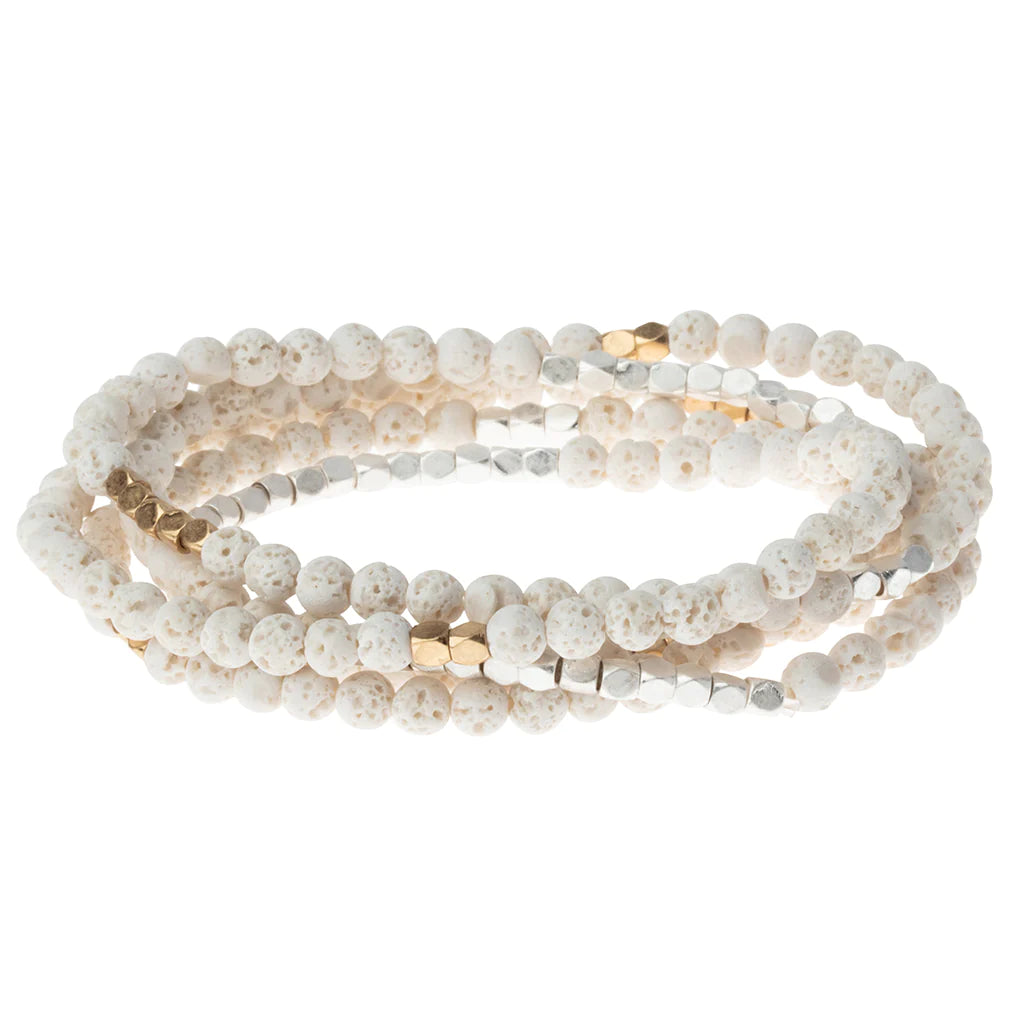 Stone Wrap Bracelet - White Lava Stone