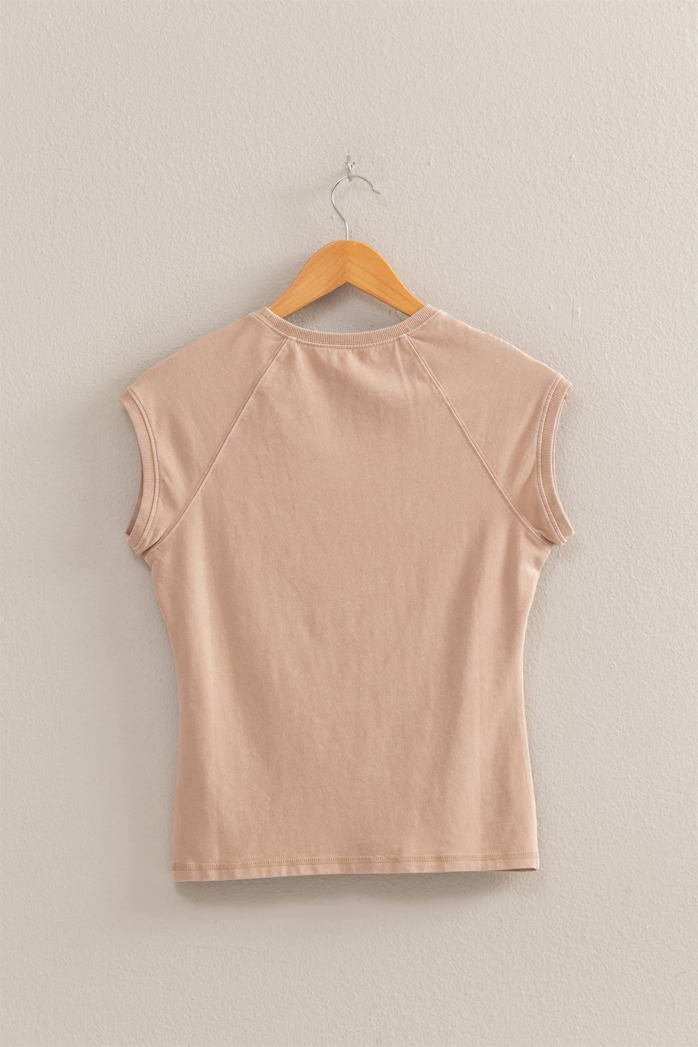 Basic Raglan Cap Sleeve Top