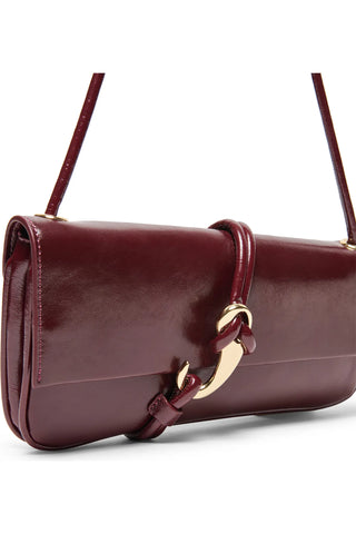 Dolce Vita Alice Leather Slant Baguette Bag in Oxblood