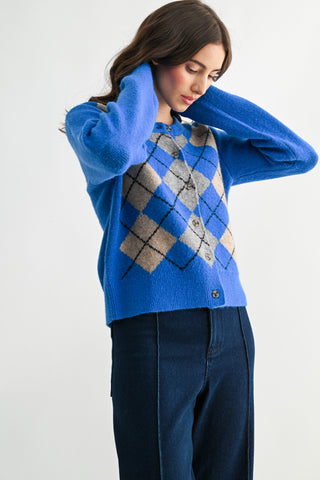 Blue Wool Cardigan