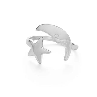 Crescent Moon & Star Ring