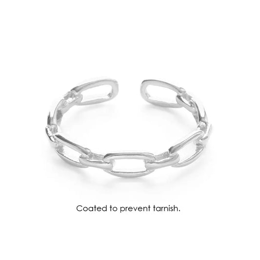 Chain Link Ring in Silver