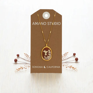 Hummingbird Vintage Cameo Necklace