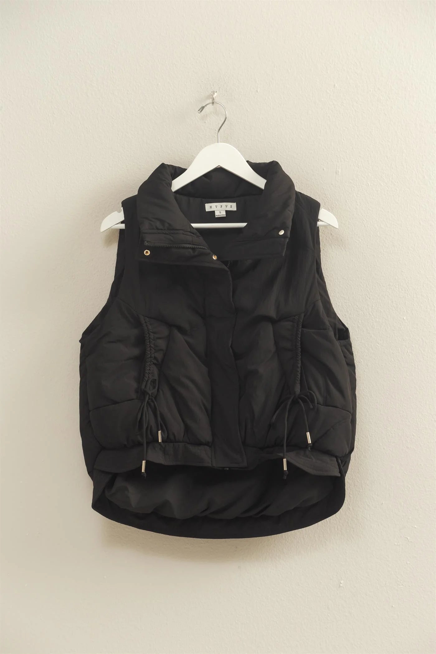 Quilted Puffer Vest in Black