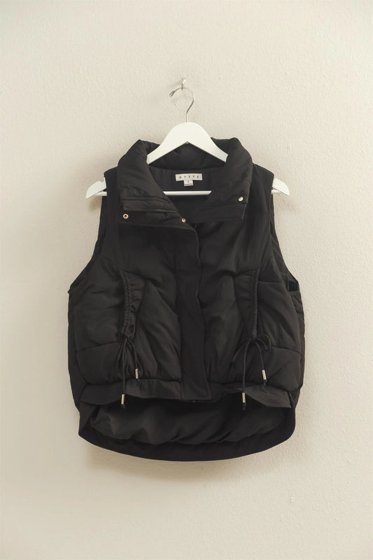 Quilted Puffer Vest in Black