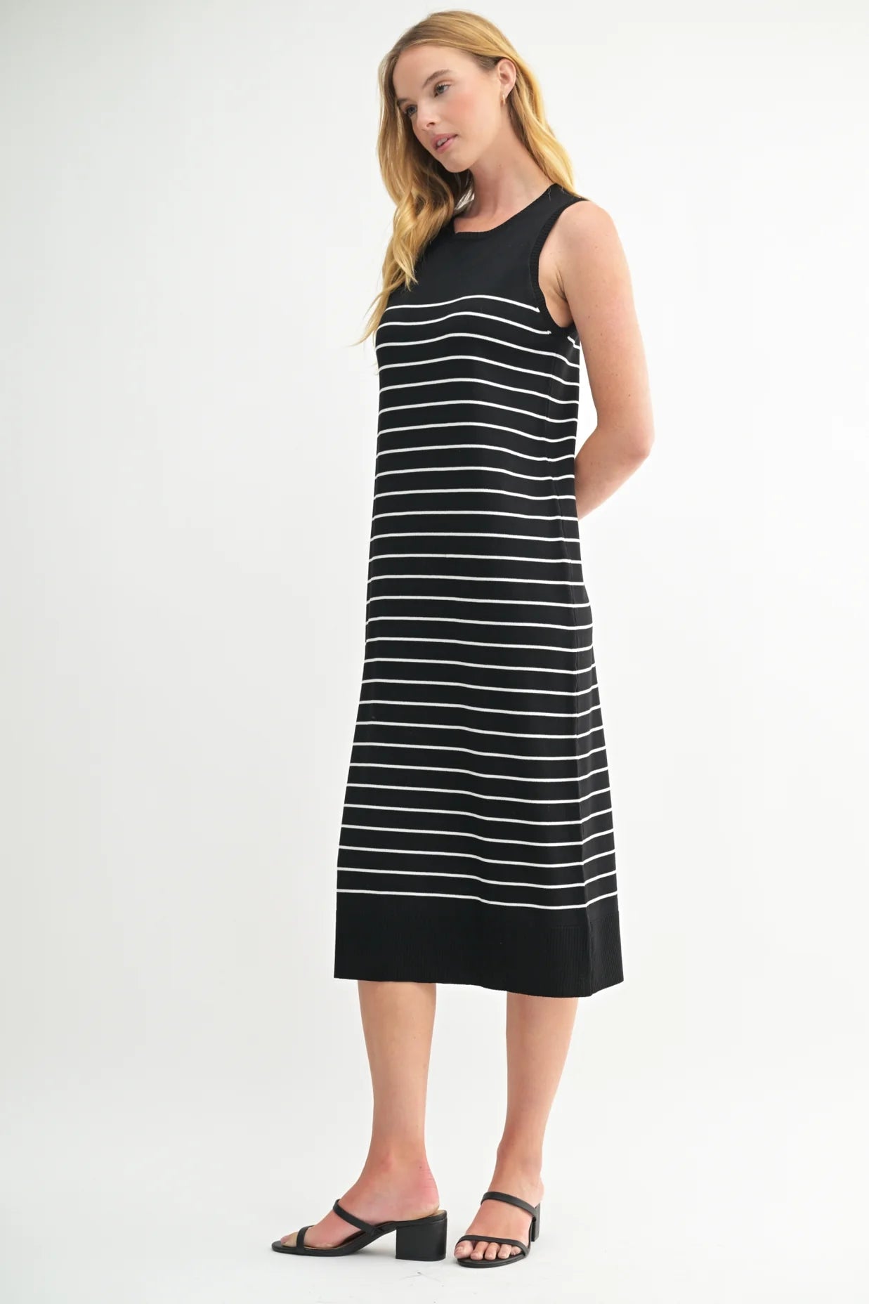 Round Neck Stripe Dress