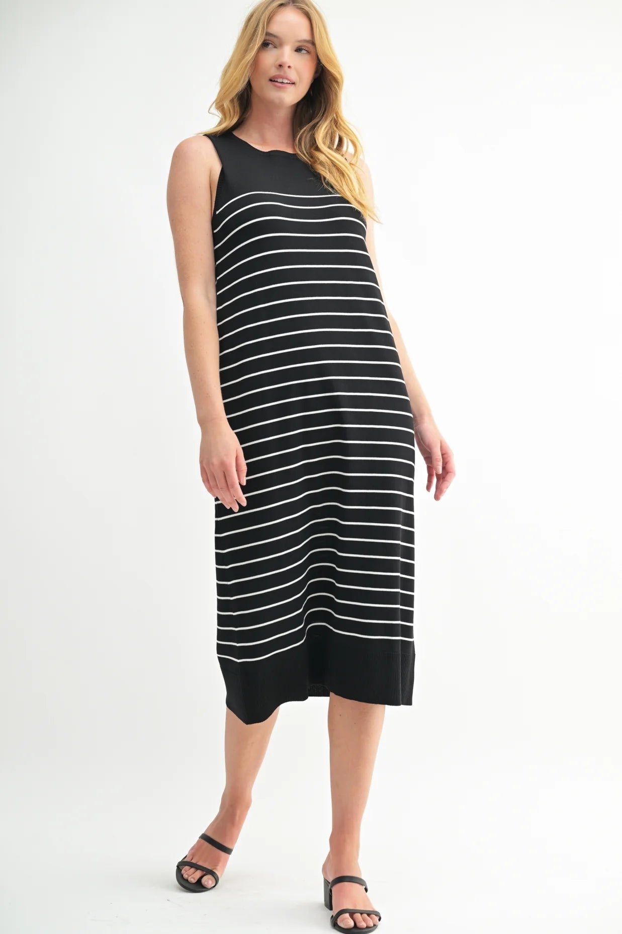 Round Neck Stripe Dress