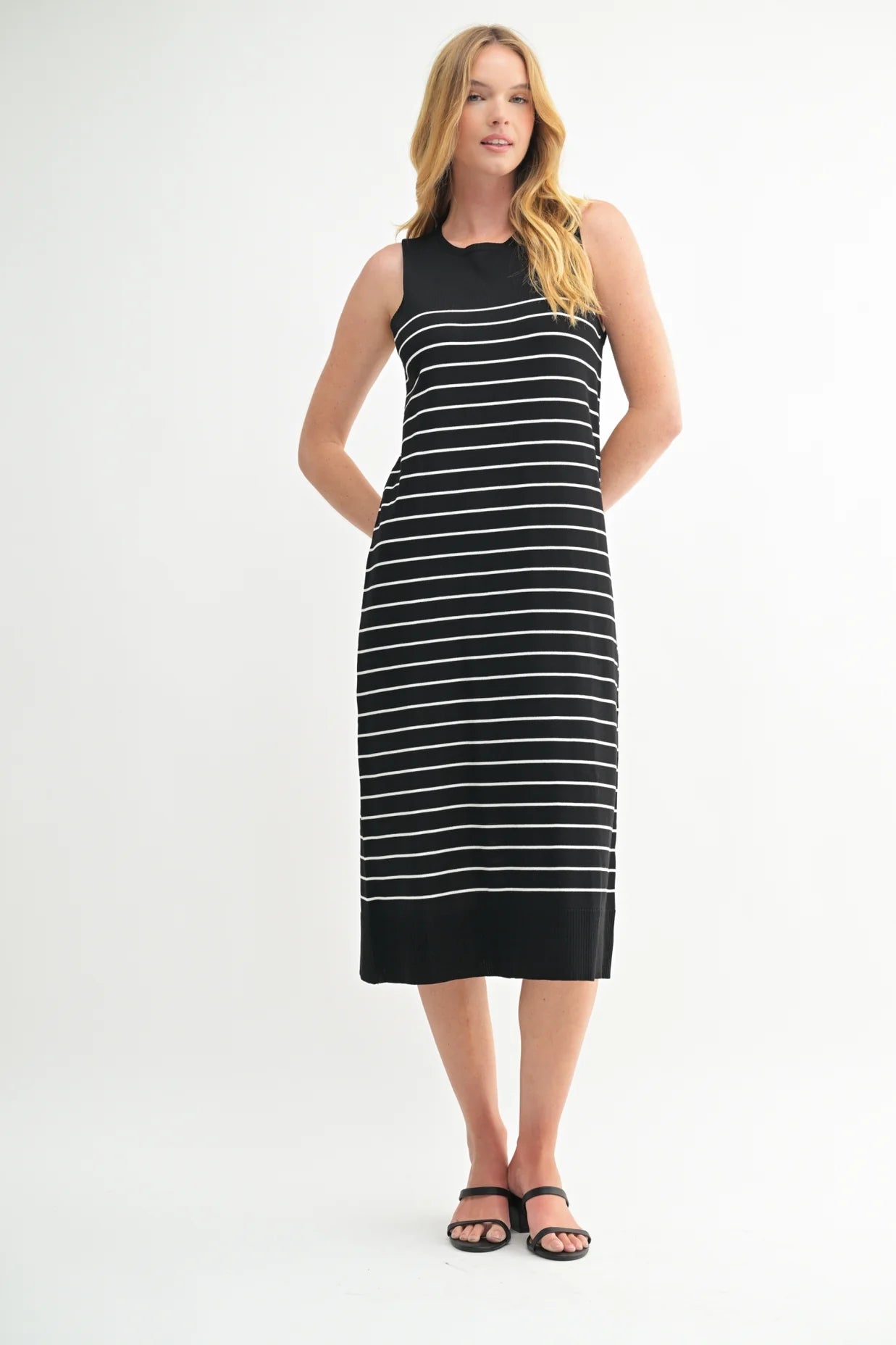 Round Neck Stripe Dress
