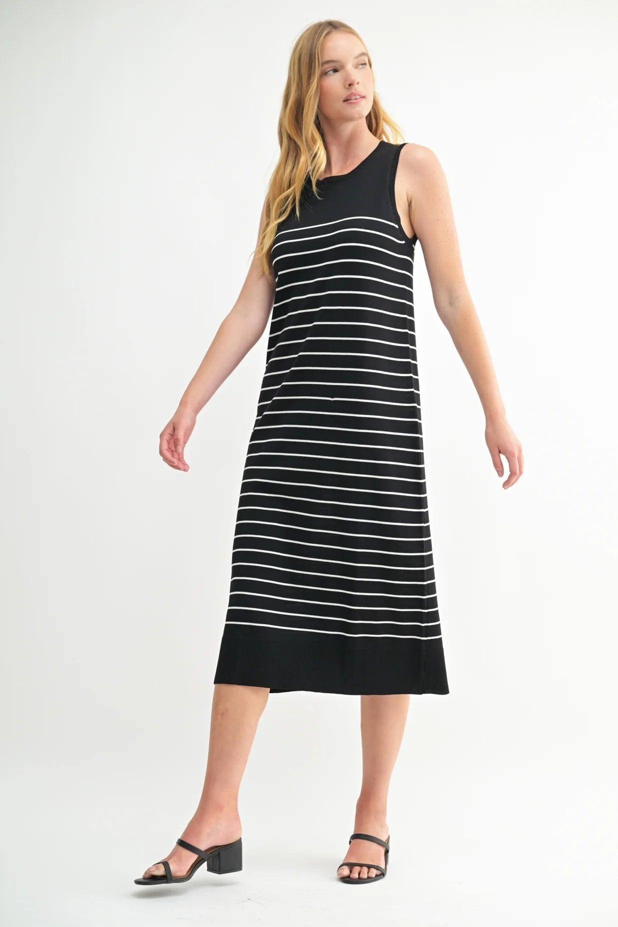 Round Neck Stripe Dress