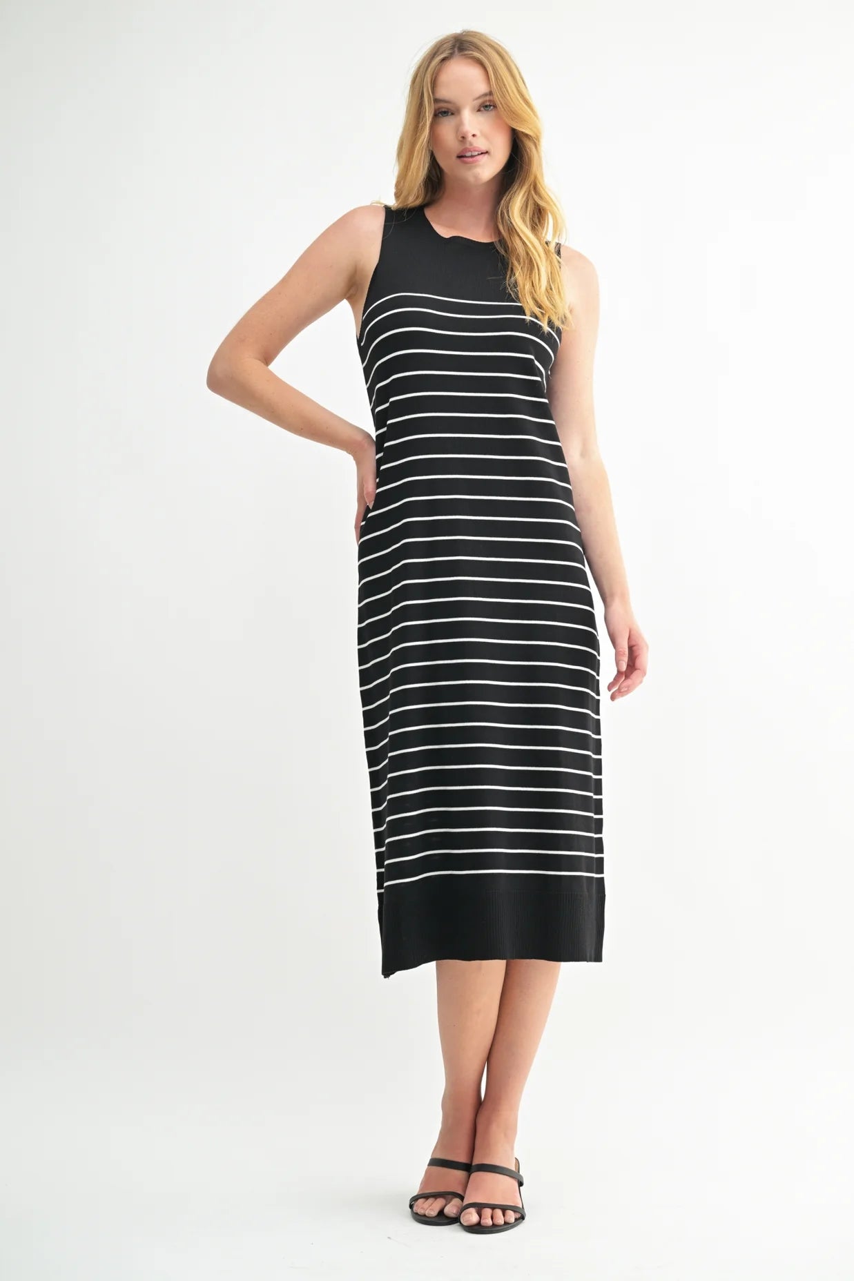 Round Neck Stripe Dress