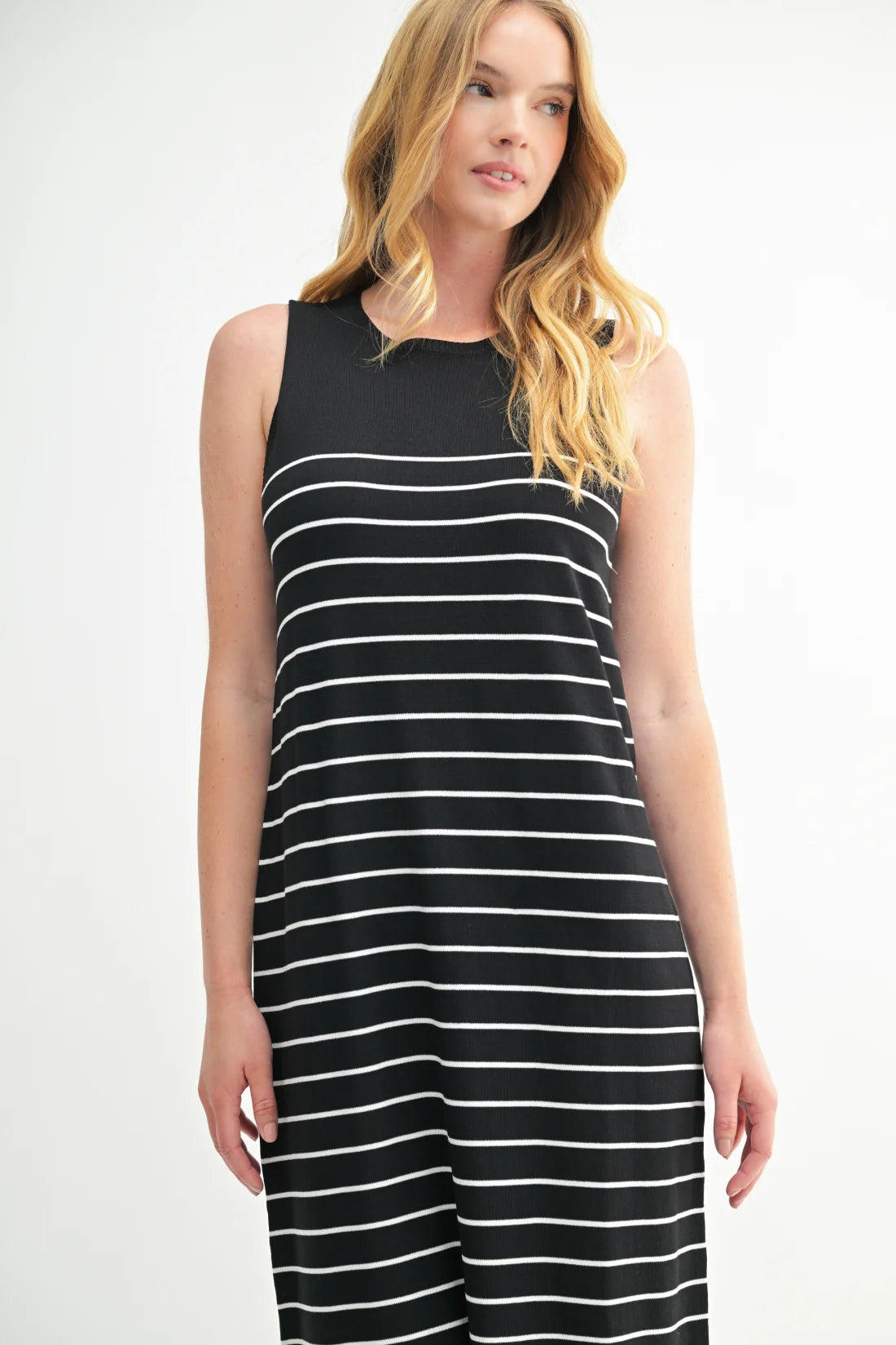 Round Neck Stripe Dress
